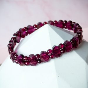 Faceted Purple Garnet Soft Bangle