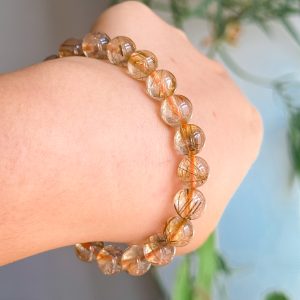 Golden Rutilated Quartz Bracelet 9mm
