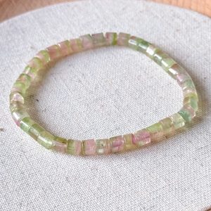 Light Watermelon Tourmaline Barrel Bracelet 5mm