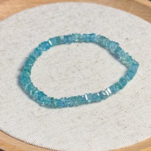Apatite Square Disc Beads Bracelet 4mm
