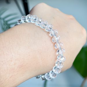 Clear Quartz Faceted Rondelle 8mm