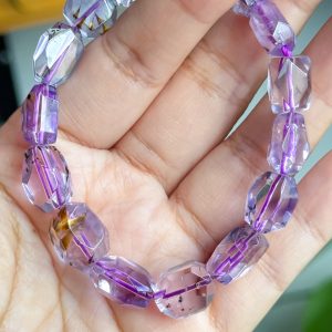 Faceted Freeform Goethite in Amethyst 9-11mm