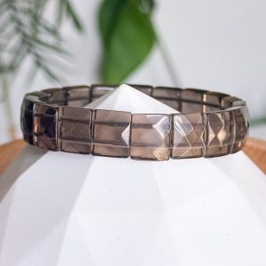 Smokey Quartz Faceted Soft Bangle 12.5mm