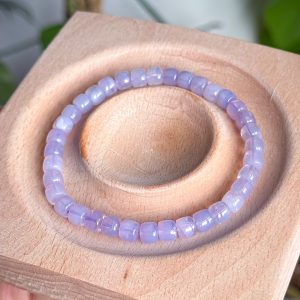 Lavender Moon Quartz Barrel Beads Bracelet 5.8mm