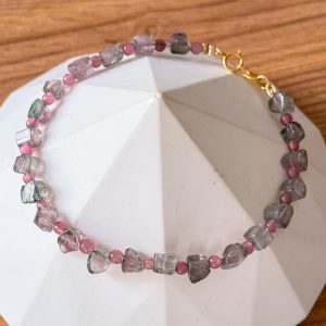 Bicolor Tourmaline Slice Bracelet
