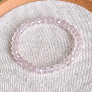 Faceted Rondelles Rose Quartz 7mm Bracelet