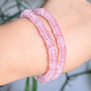 Faceted Abacus Rose Quartz 7mm Bracelet