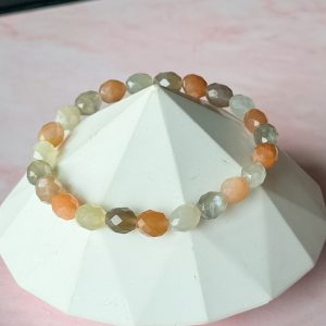 Faceted Oval Colorful Moonstone 7mm