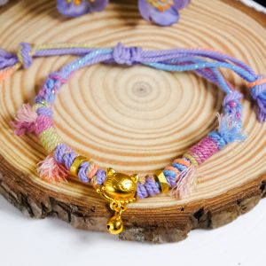 Handwoven Lucky Meow Cat Charm Bracelet