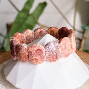 Coral Jade Pink Red Soft Bangle