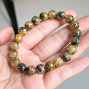 Golden Rutilated Quartz with Black Tourmaline 9.2mm
