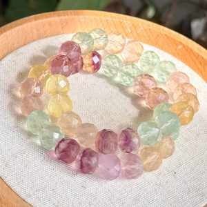 Fluorite Faceted Abacus 11.8mm Bracelet