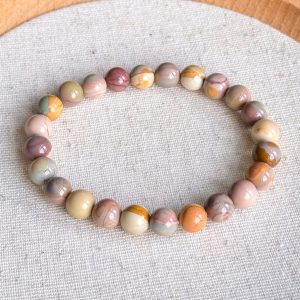 Polychrome Caramel Alashan Agate 7.8mm Bracelet l