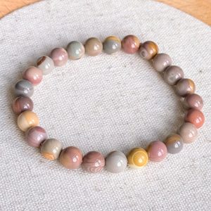 Polychrome Caramel Alashan Agate 7.8mm Bracelet